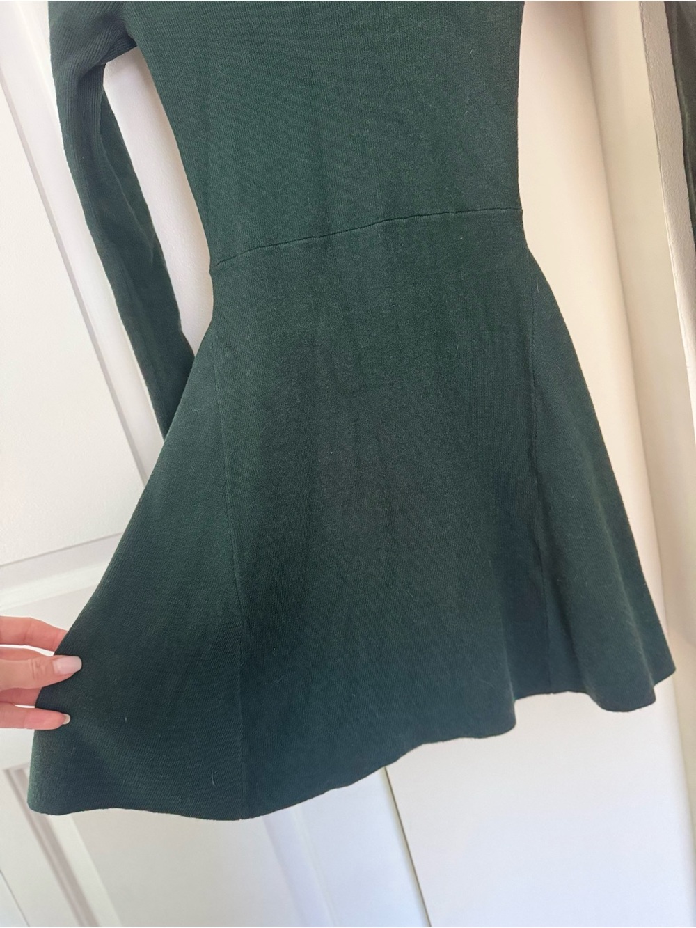 Lulu's Forest Green Long Sleeve Fit & Flare Dress